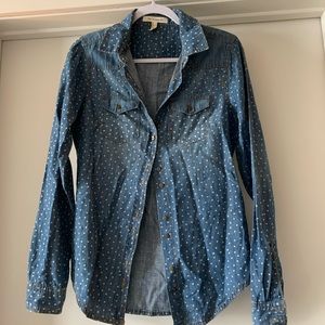 Denim Button Down with stars